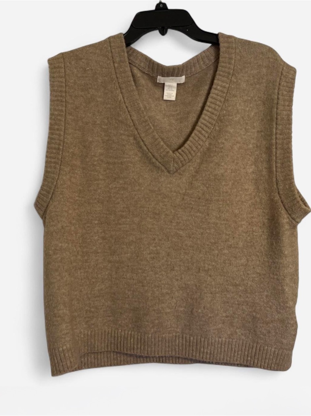 H&M Taupe V-Neck Sleeveless Sweater Vest